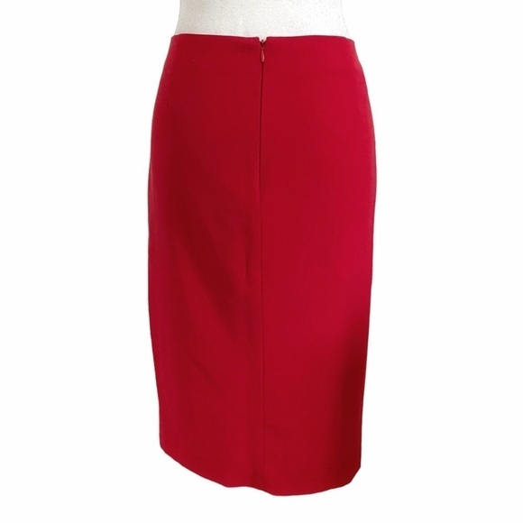 TAHARI ARTHUR S LEVINE RED FRONT SLIT PENCIL FORMAL SKIRT - 6 - Picture 4 of 9